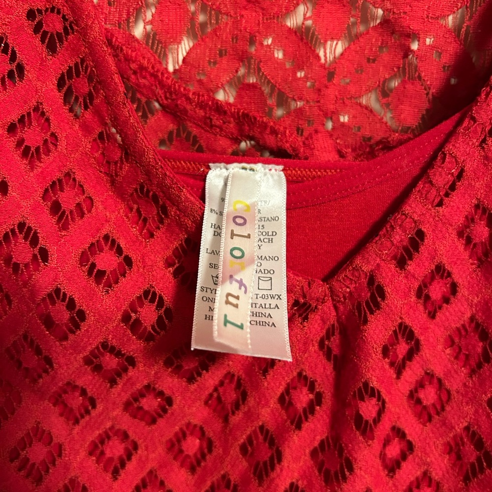 Elegant Red Lace Women’s Top - Picture 5 of 7